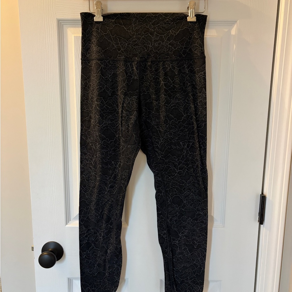 lululemon Align Black Lace Pattern Leggings